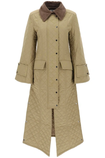By Malene Birger Pinelope Quilted Trench Coat In Beige
