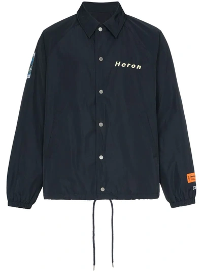 Heron Preston Ctnmb Print Coach Jacket In Blue