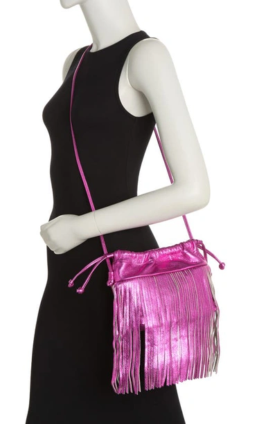 Rebecca Minkoff Night Out Fringe Crossbody Bag In Hot Pink