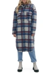 Noize Greta Plaid Felted Shirt Jacket In Heather Grey Check