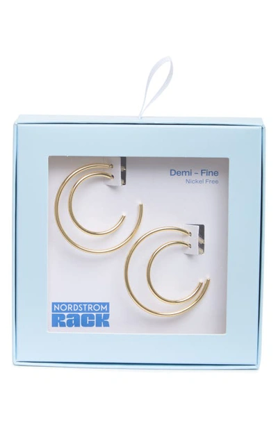 Nordstrom Rack Demi Fine Set Of 2 Hoop Earrings In Gold