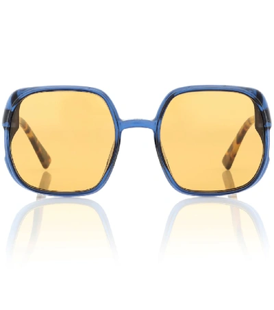Dior Eyewear - Nuance Square Frame Sunglasses - Womens - Yellow In Multicoloured