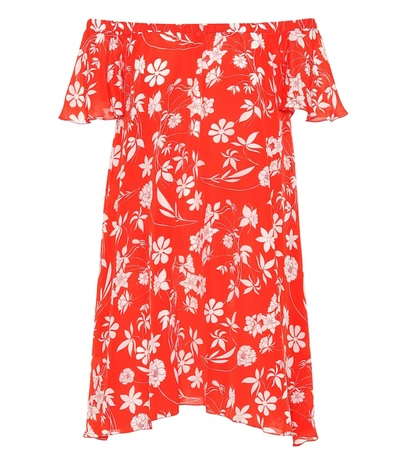Athena Procopiou Floral-printed Silk Minidress In Red