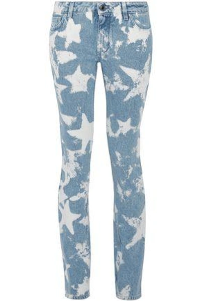 Givenchy Printed Low-rise Skinny Jeans In Light Denim