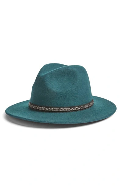 Treasure & Bond Metallic Trim Panama Hat In Teal Combo
