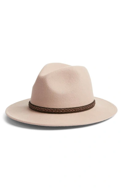 Treasure & Bond Metallic Trim Panama Hat In Tea Rose Light Combo