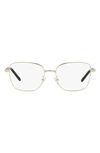 Tory Burch 53mm Square Optical Glasses In Gold Pink