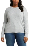 Caslon Diamond Pattern Sweater In Grey Heather