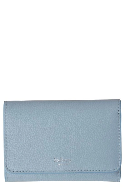 Mulberry Continental Leather Trifold Wallet In Poplin Blue