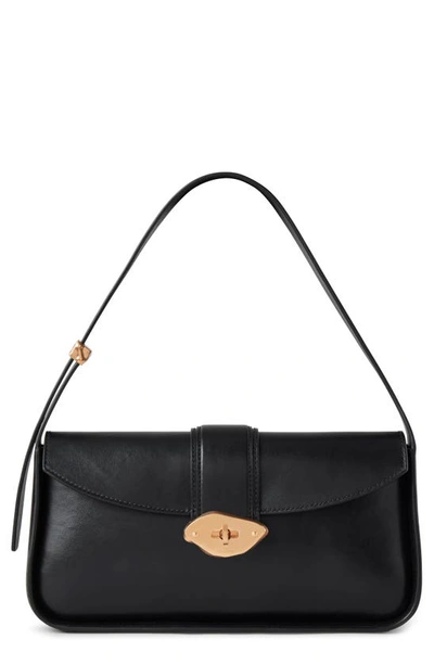 Mulberry Small Lana High Gloss Leather Shoulder Bag In Black
