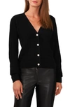 Halogen Embellished Button Cardigan In Rich Black