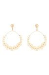 Area Stars Imitation Pearl Ring Drop Earrings In Gold/ Pearl