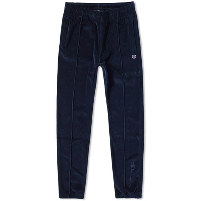Champion Reverse Weave Velour Track Pant In Blue