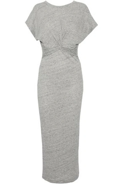 Iro Woman Twist-front Cotton And Modal-blend Jersey Midi Dress Light Gray