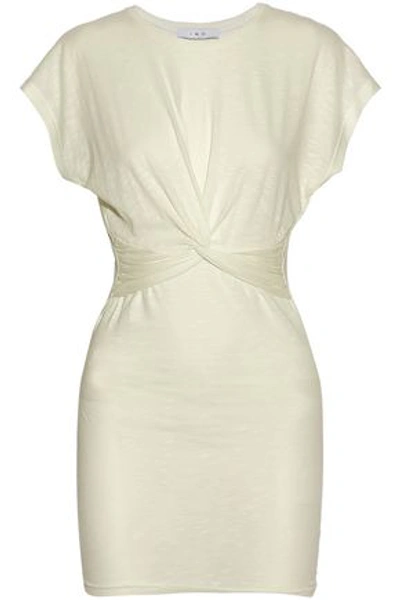 Iro Twist-front Slub Cotton And Modal-blend Jersey Mini Dress In Ecru