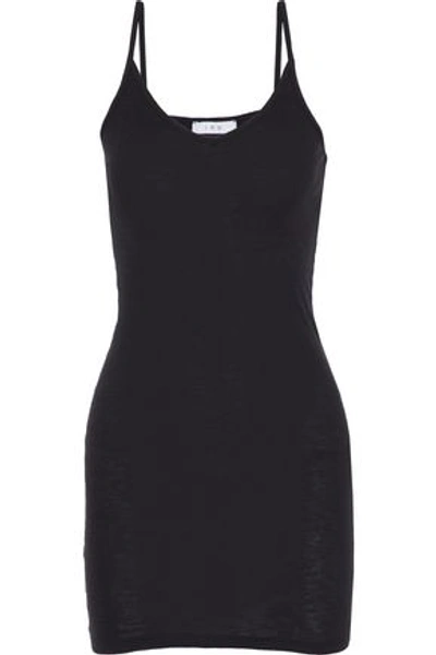 Iro Woman Frances Ribbed Cotton-jersey Mini Dress Black