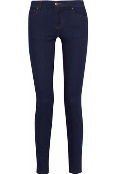 Red Valentino Redvalentino Woman Mid-rise Skinny Jeans Navy