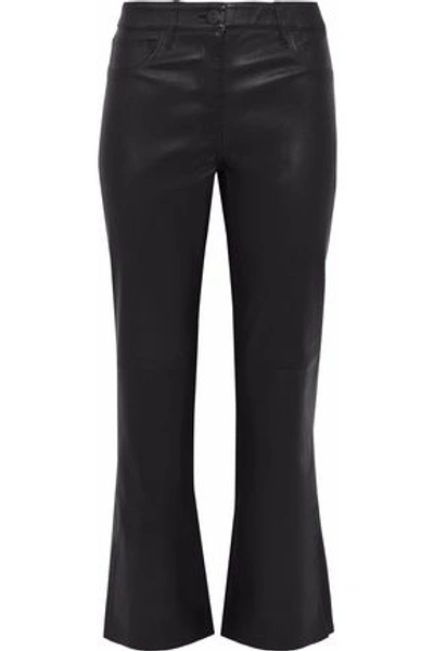 3x1 Woman W25 Leather Kick-flare Pants Black