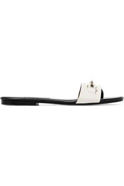 Newbark Woman Roma Lizard-effect Leather Sandals White