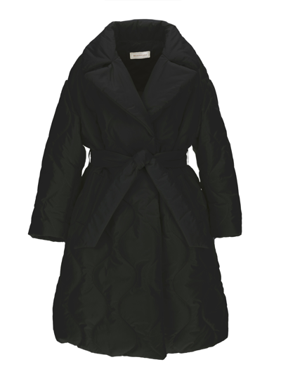 Monnalisa Kids'   Quilted Technical Fabric Coat In Black