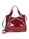 Stella Mccartney Faux Patent Leather Dual Crossbody Bag In Cherry