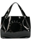 Stella Mccartney Patent Alter Napa Logo Tote Bag, Black