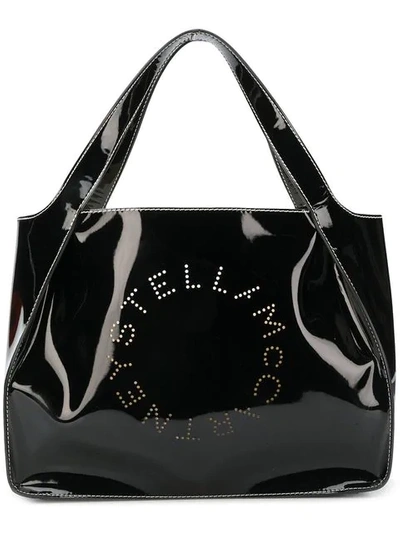 Stella Mccartney Patent Alter Napa Logo Tote Bag, Black