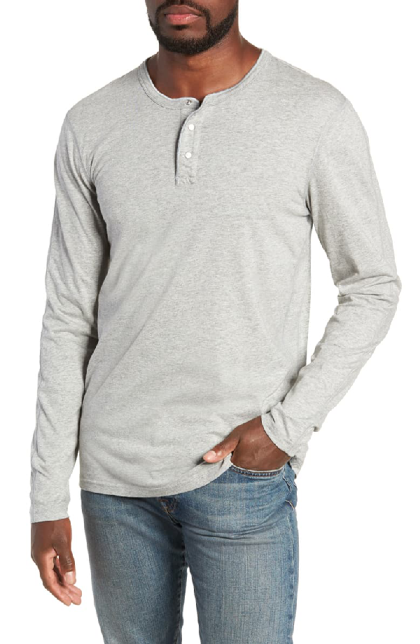 Reigning Champ MÉLange RingSpun CottonJersey Henley TShirt Gray