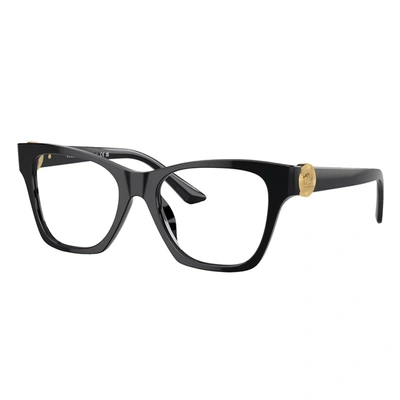 Versace Ve 3341u Gb1 52mm Womens Cat-eye Eyeglasses 52mm In Black