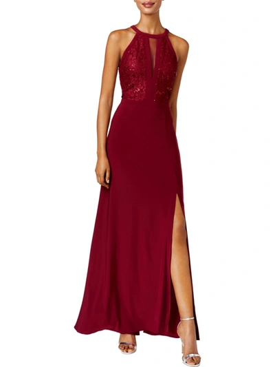 nw nightway cocktail dress NW Nightway Womens Petites Glitter Maxi Evening Dress