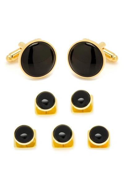 Cufflinks, Inc Onyx Cuff Link & Stud Set In Black