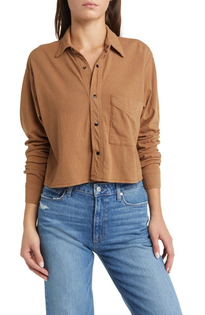 Askk Ny Crop Shirt In Tan