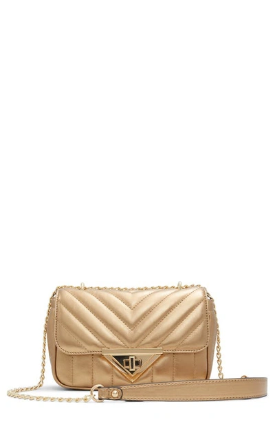 Aldo Vaowiaax Quilted Faux Leather Convertible Crossbody Bag In Gold