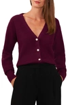 Halogen Embellished Button Cardigan In Deep Ruby