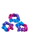 Blissy 3-pack Silk Scrunchies In Purple Ombre