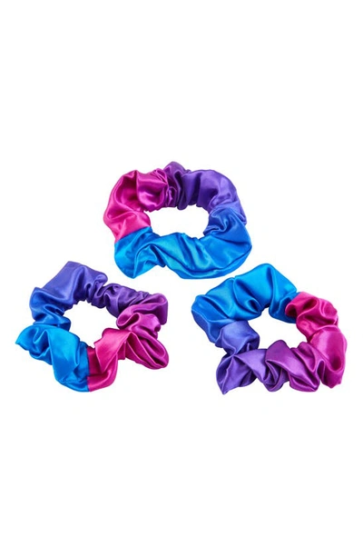 Blissy 3-pack Silk Scrunchies In Purple Ombre