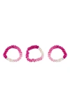 Blissy 3-pack Skinny Silk Scrunchies In Pink Ombre