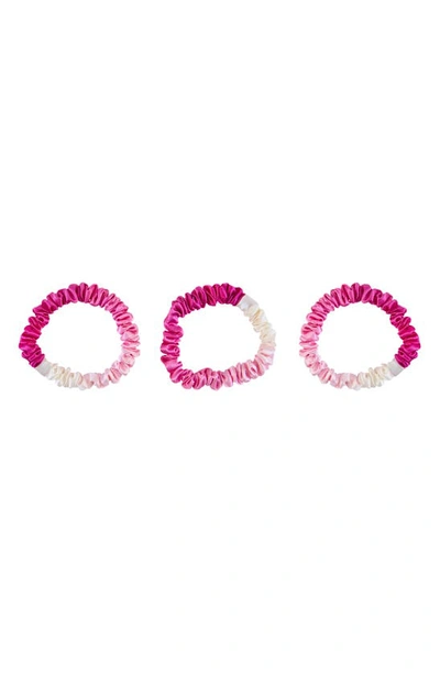 Blissy 3-pack Skinny Silk Scrunchies In Pink Ombre