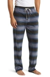 Majestic Line Up Cotton Lounge Pants In Charcoal Stripe