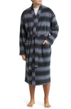Majestic Line Up Cotton Robe In Gray