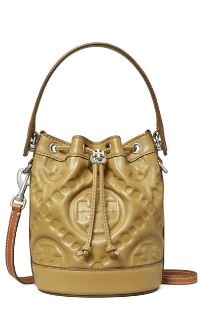 Tory Burch Mini T Monogram Puffy Bucket Bag In Coconut Shell