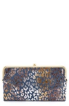 Hobo Lauren Leather Double Frame Clutch In Mirror Cheetah