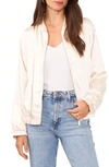 Vince Camuto Satin Bomber Jacket In Birch