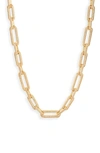 Vidakush Pavé Paper Clip Link Chain Necklace In Gold