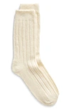 Nordstrom Rib Crew Socks In Ivory Egret