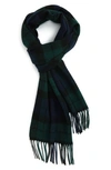 Barbour New Check Lambswool & Cashmere Scarf In Black Watch