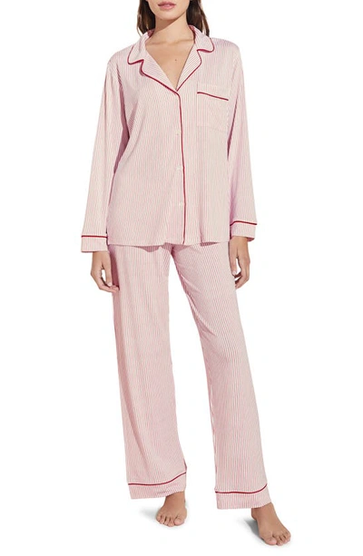 Eberjey Gisele Print Jersey Knit Pajamas In Duo Stripe
