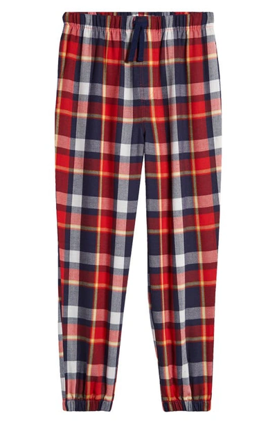 Nordstrom Kids' Plaid Flannel Joggers In Red Fiery Dillon Plaid