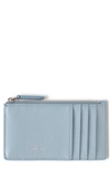 Mulberry Continental Zip Leather Card Holder In Poplin Blue