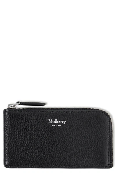 Mulberry Continental Leather Zip Pouch In Black